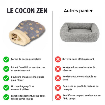 Détail du tissu peluche ultra doux du nid apaisant Cocon Zen Patounes