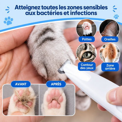 Tondeuse Silencieuse Anti-Nœuds — Pour Chat Poils Longs & Courts