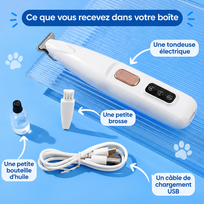 Tondeuse Silencieuse Anti-Nœuds — Pour Chat Poils Longs & Courts