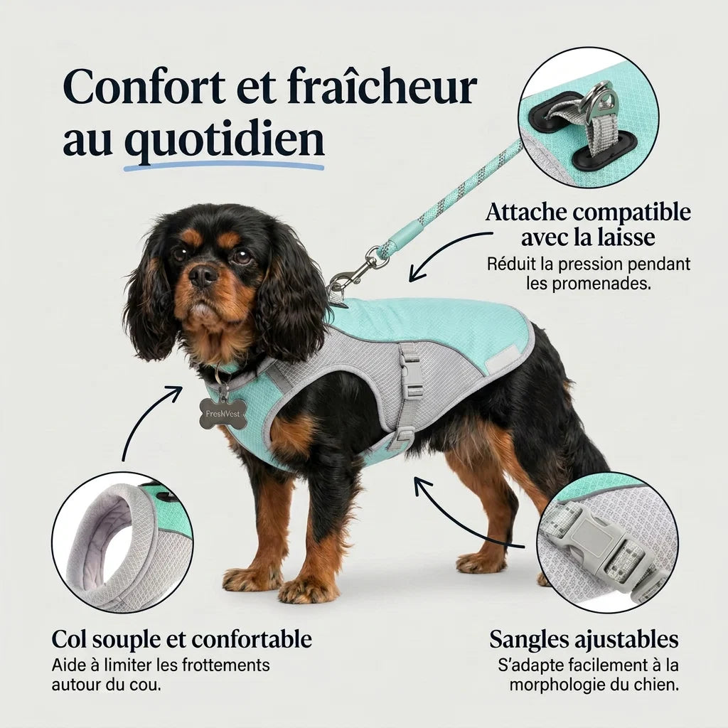 FreshVest™ | Veste Rafraîchissante pour Chien Anti-Chaleur